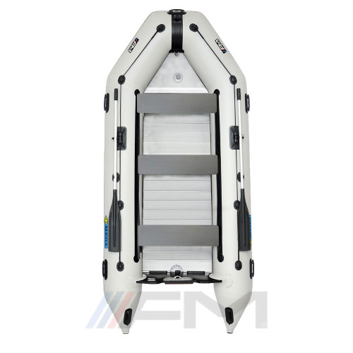 OMEGA - Надуваема моторна лодка с твърдо дъно и надуваем кил 360 K Evolution ALF RT PT светло сива